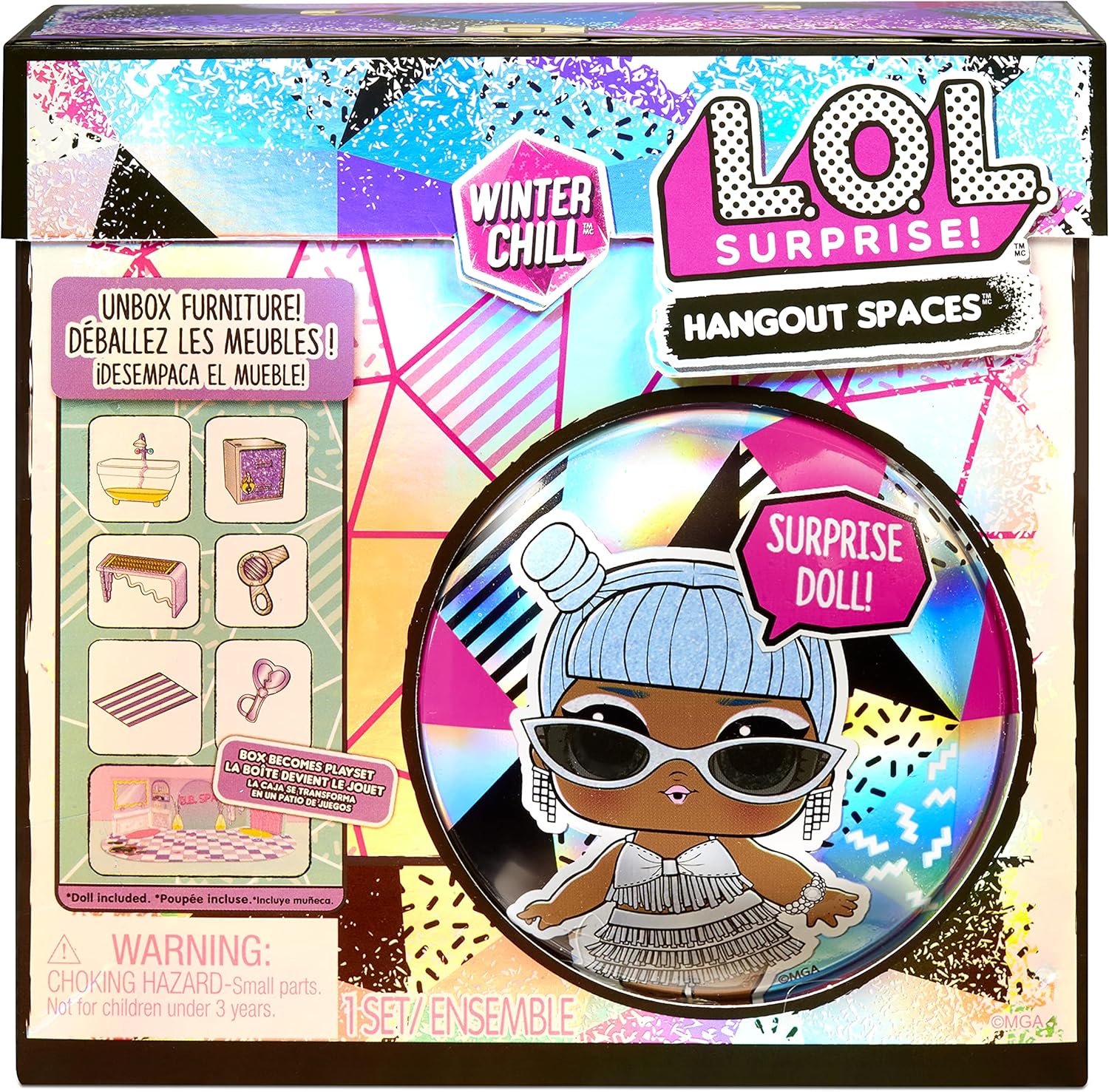 LOL Surprise Winter Chill Furniture Playset - 10+ Surprises and Accessories, Collectible Toy for Kids Ages 4-7+
